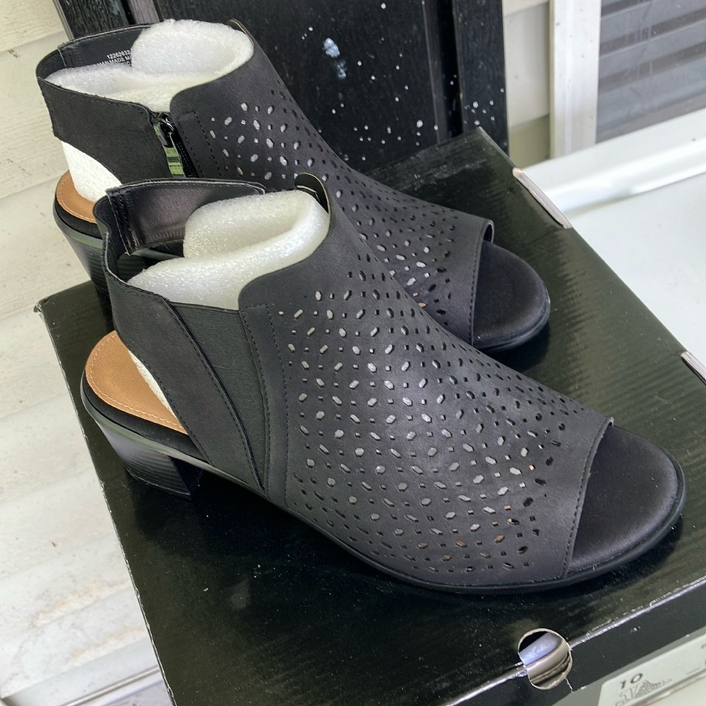 Torrid Black Heels with Peep-Toe Design